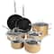Martha Stewart Copper 12 Piece Hard Anodized Nonstick Aluminum Cookware Set